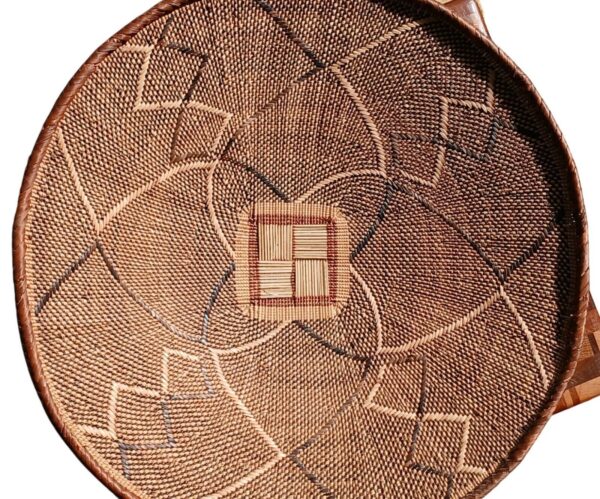 Handmade Natural Fiber African Woven Basket Tribal Tiki Boho Fine Art Wall Decor - Image 2