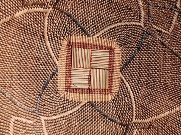 Handmade Natural Fiber African Woven Basket Tribal Tiki Boho Fine Art Wall Decor - Image 3