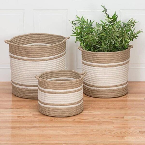 Handmade Natural Jute Woven Basket with Handle Planter & Storage Laundry - Image 2