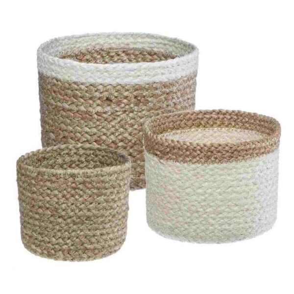 Handmade Natural Jute Woven Basket with Handle Planter & Storage Laundry - Image 3