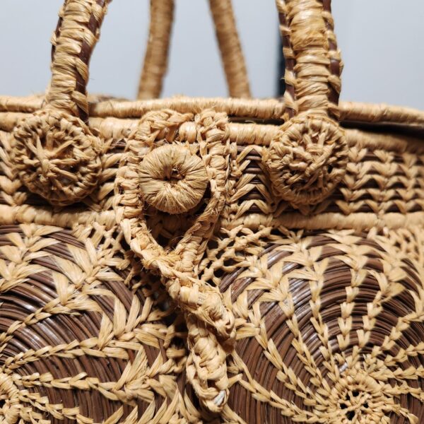 Handmade Straw Wicker Woven Basket Purse - Image 4