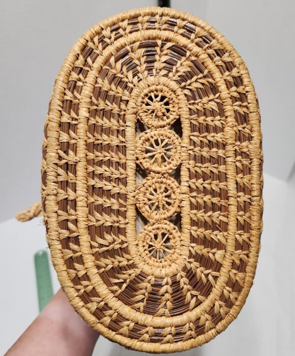 Handmade Straw Wicker Woven Basket Purse - Image 5