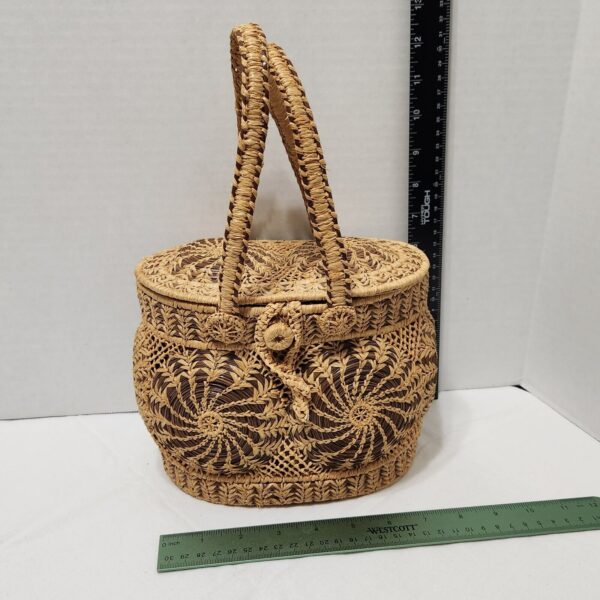 Handmade Straw Wicker Woven Basket Purse