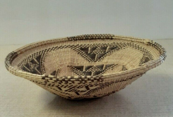 Handmade Sweetgrass Ethnic Basket BOHO *9.25" x 2.75" Tree of Life Design - Image 6