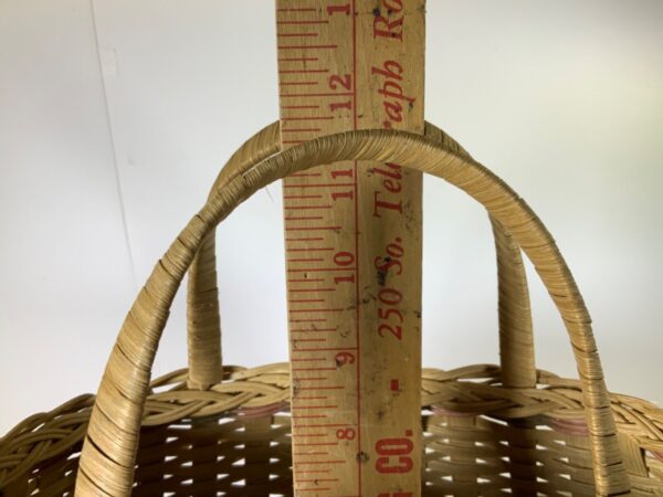 Handmade wicker basket rattan woven two handle Very nice Two Tone - Image 5