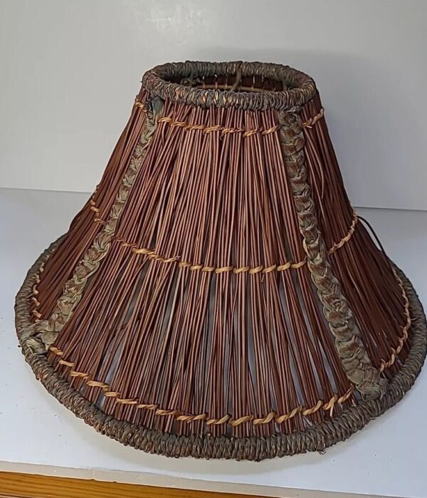 Handmade Wicker & Woven Rattan Seagrass Empire Lamp Shade Table Desk Pendant Vtg - Image 2