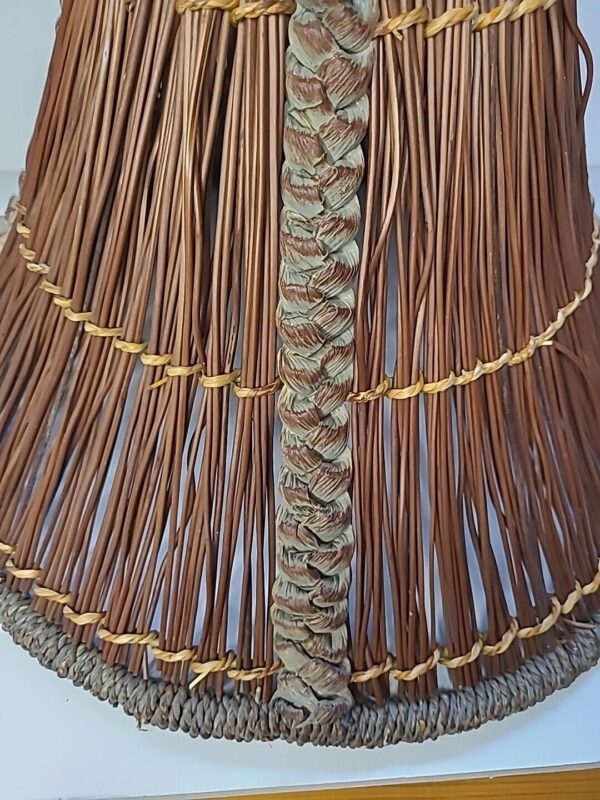 Handmade Wicker & Woven Rattan Seagrass Empire Lamp Shade Table Desk Pendant Vtg - Image 5