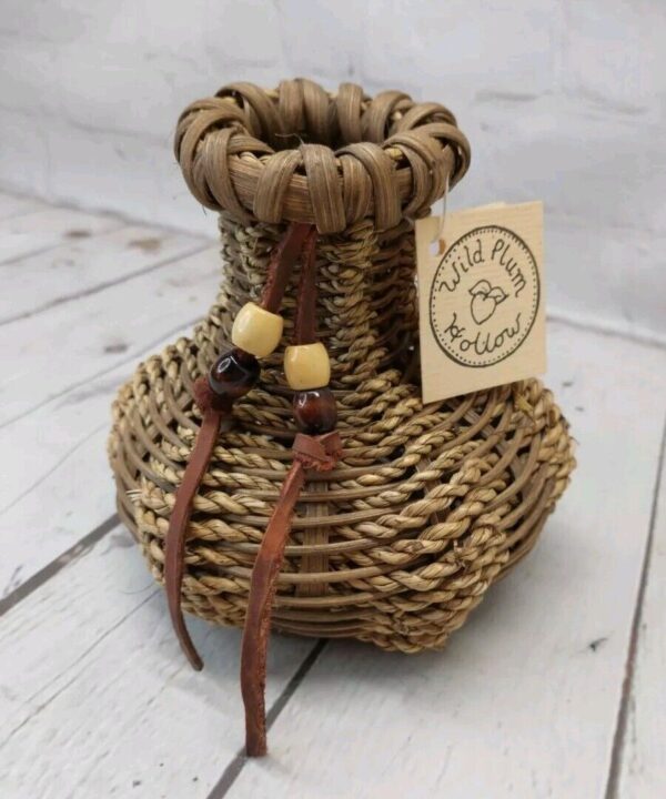 Handmade Woven Vase Seagrass Rattan Flower Pencil Basket Boho Chic Wicker Decor