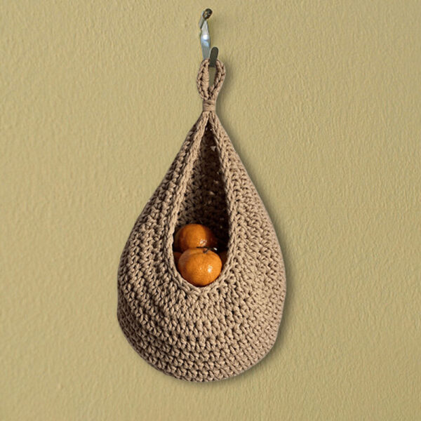 Handwoven Hanging Fruit Basket Boho Wall Hanging Basket Vegetable Storage Basket - Image 2