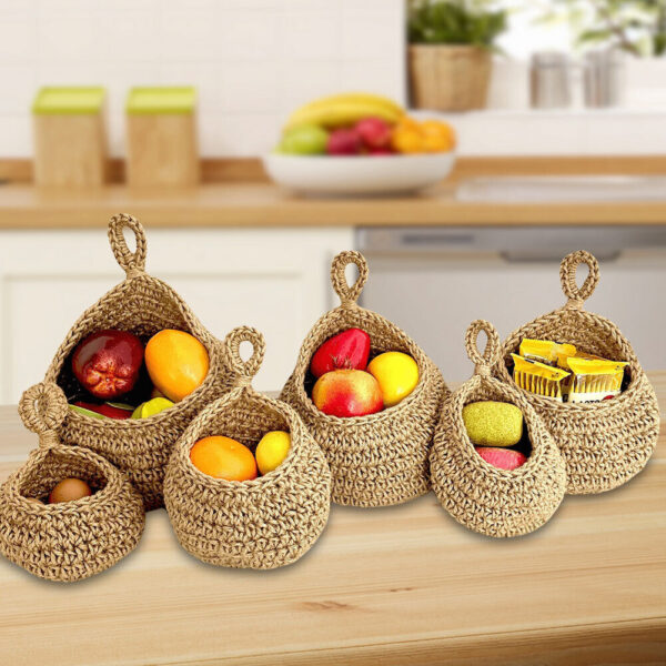 Hanging Fruit Basket Boho Hanging Wall Basket Kitchen Storage Home Decoration