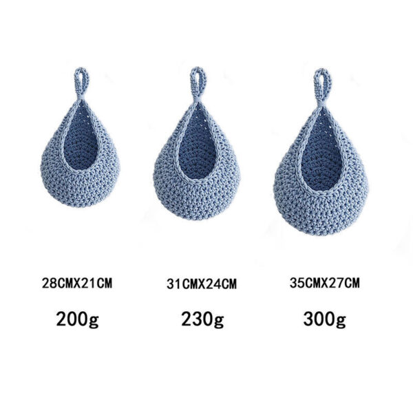 Hanging Wall Vegetable Fruit Basket Boho Style Handwoven Home Decor 3pcs Set - Image 5