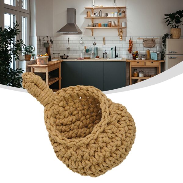 Hanging Wall Vegetable Fruit Baskets Jute Eco Hanging Basket Cotton Rope - Image 6