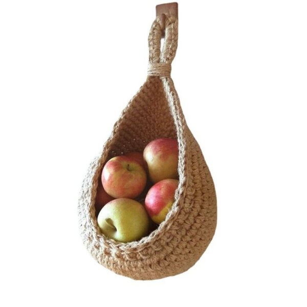 Hanging Wall,Vegetable Fruit Baskets Jute Eco Hanging Basket Cotton Rope - Image 4