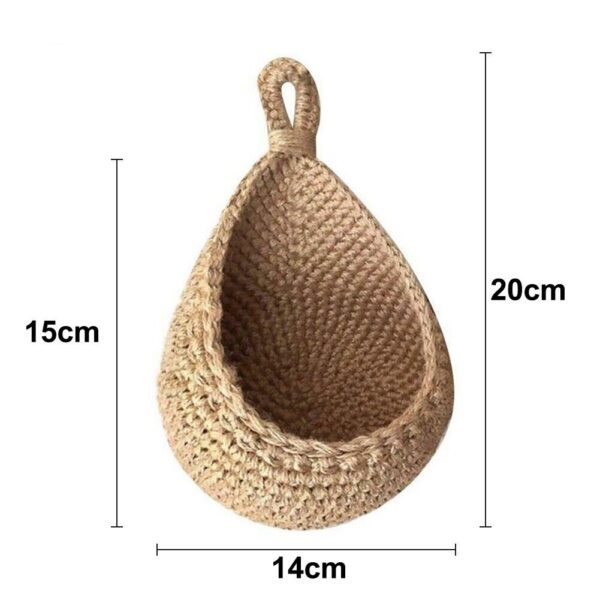 Hanging Wall Vegetable Fruit Baskets Jute Eco Hanging Basket Cotton Rope - Image 2