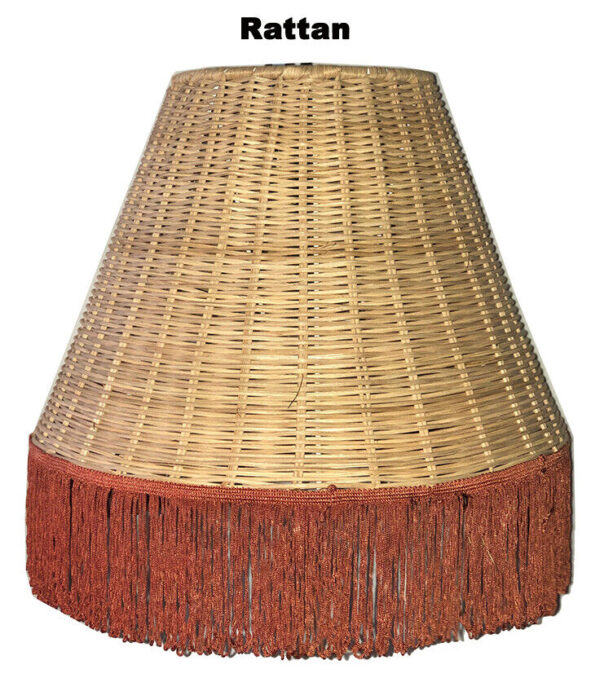 Hawaiian Lamp Shade Red Fringe Handcrafted Spider Harp Fitter Home Decor TikiBar