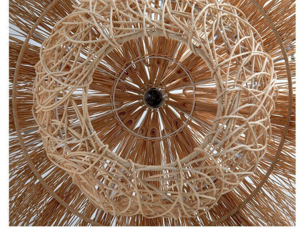 Hawaiian Woven Rattan Hat Chandelier Chinese Style Antique Pendant Light Art - Image 3