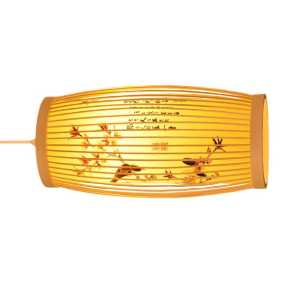 HG Woven Pendant Light Chinese Japanese Style Retro Rattan Lampshade Pendant Cha - Image 3