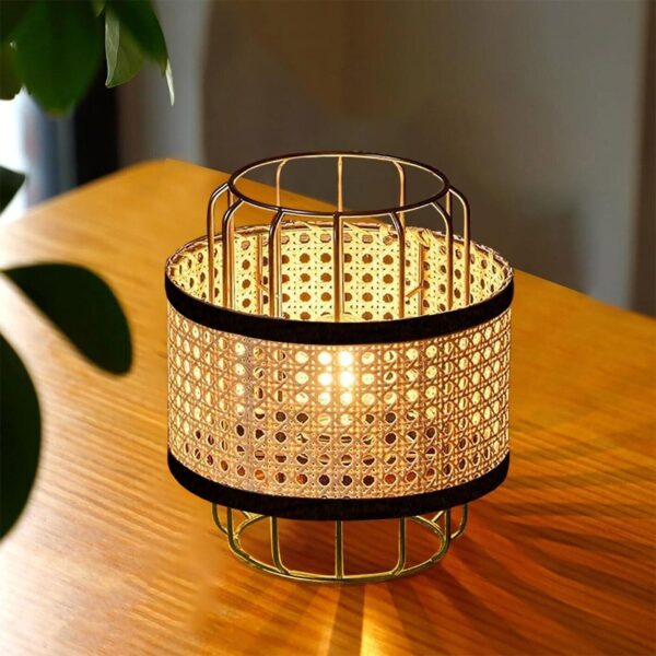 HOMESAKE Rattan Pendant Light Table Lamp - 10 inch - Image 2