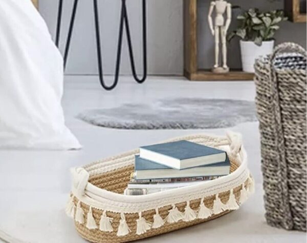 HOSROOME Small Woven Storage Basket Boho Decor Baskets for Organizing Small S... - Image 4