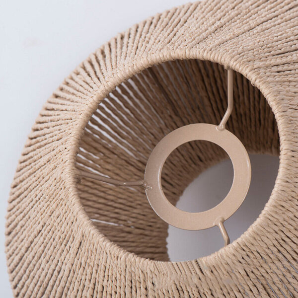 Imitation Rattan Woven Paper Lampshade Ceiling Light Shade Pendant Cover Decor - Image 4