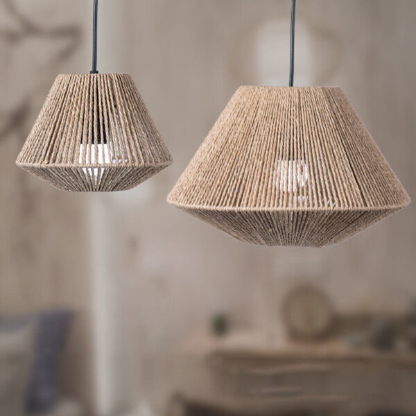 Imitation Rattan Woven Paper Lampshade Ceiling Light Shade Pendant Cover Decor - Image 6