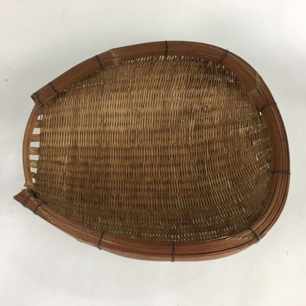 Japanese Bamboo Drying Basket Vtg Natural Kago Zaru 41.2 cm Wide B182 - Image 2