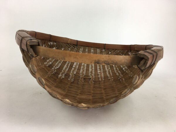 Japanese Bamboo Drying Basket Vtg Natural Kago Zaru 41.2 cm Wide B182 - Image 4