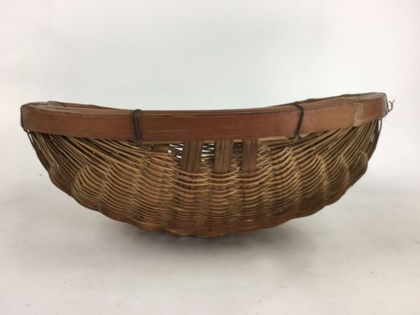 Japanese Bamboo Drying Basket Vtg Natural Kago Zaru 41.2 cm Wide B182 - Image 6