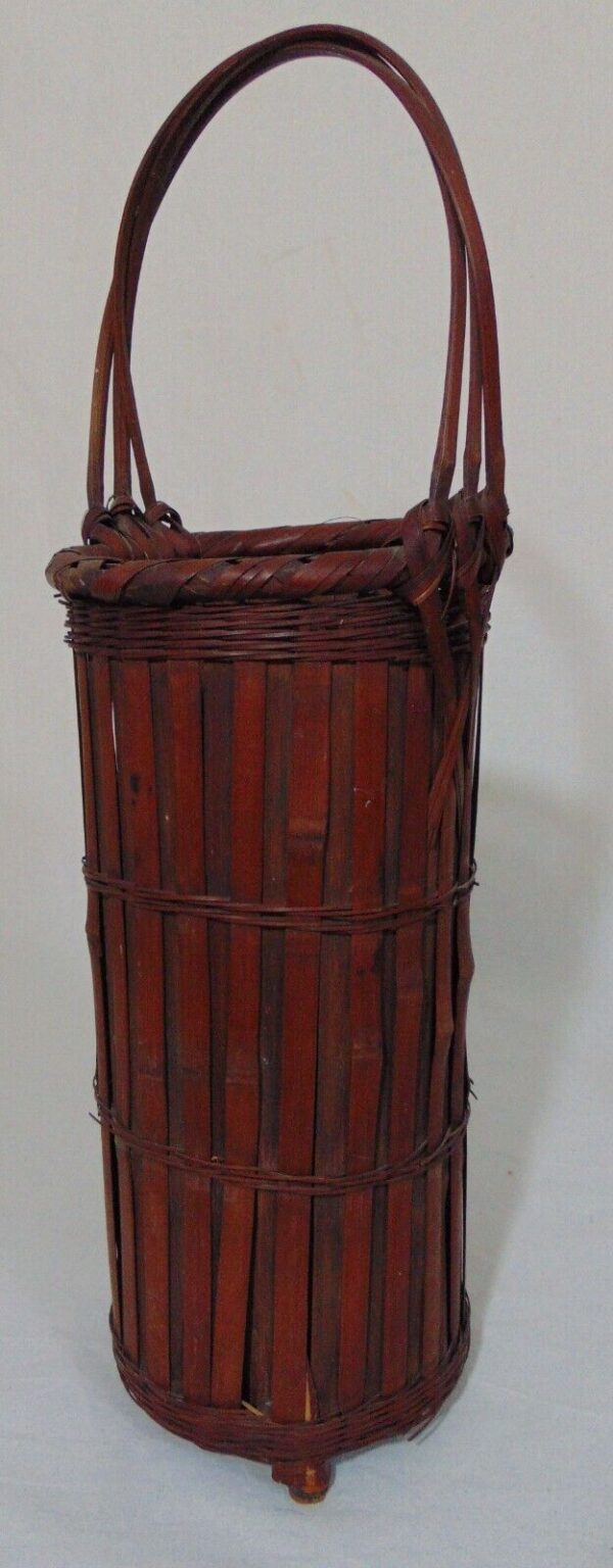 Japanese Hanakago Ikebana Splint Bamboo Flower Basket with Handle and Liner - Image 4