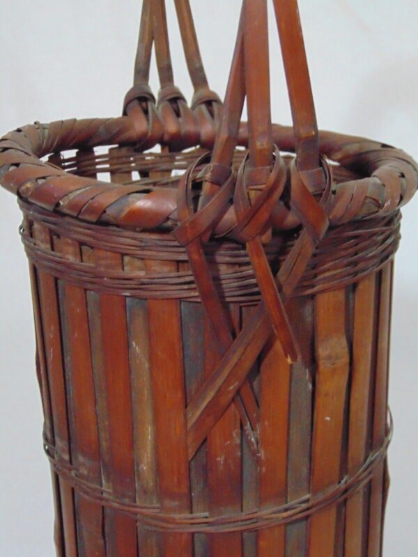 Japanese Hanakago Ikebana Splint Bamboo Flower Basket with Handle and Liner - Image 6