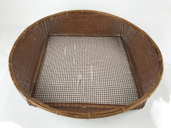 Japanese Handwoven Bamboo Drying Basket Vtg Large Kago Zaru 66.5 cm Wide B237 - Image 2