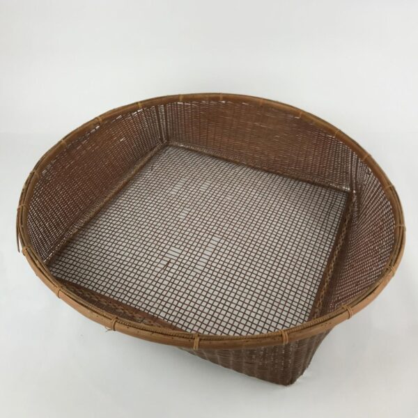 Japanese Handwoven Bamboo Drying Basket Vtg Large Kago Zaru 66.5 cm Wide B237