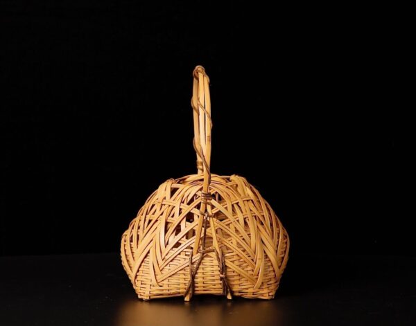 Japanese Signed Ikebana Bamboo Basket Contemporary design UU84 - Image 4