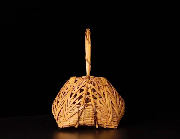 Japanese Signed Ikebana Bamboo Basket Contemporary design UU84 - Image 6