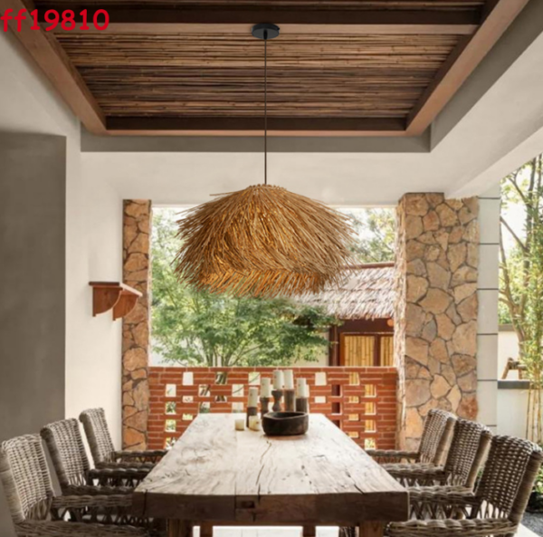 Japanese Style Rattan Restaurant Ceiling Light Leisure Lamps Pendant Fixture - Image 6