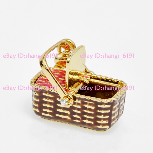 Juicy Couture Charm Openable Picnic Basket Pendant Bamboo Woven Handbag Necklace - Image 4