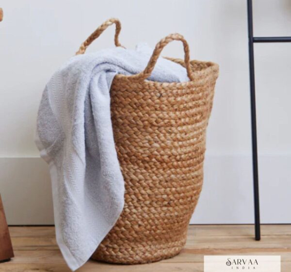 Jute basket for Bathroom/ Living room, Handmade Modern Office, organiser basket