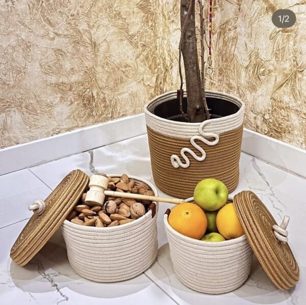 jute basket multi-purpose use for flower and pot holder. without cover.