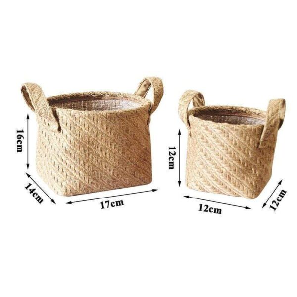 Jute Cloth Basket Home Storage Ideas Boho Decor jute,linen Baskets - Image 3