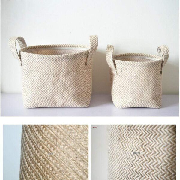 Jute Cloth Basket Home Storage Ideas Boho Decor jute,linen Baskets - Image 4