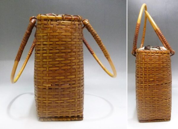 Kyoto Kurochiku Bamboo Basket Bag Drawstring Handbag Storage - Image 3