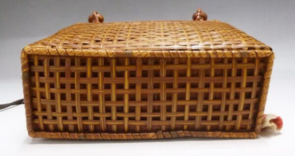 Kyoto Kurochiku Bamboo Basket Bag Drawstring Handbag Storage - Image 4