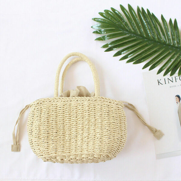 Ladies Women Straw Woven Basket Bags Handbag Boho Beach Summer Vacation Vintage - Image 2