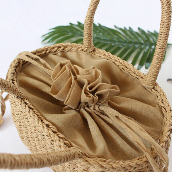 Ladies Women Straw Woven Basket Bags Handbag Boho Beach Summer Vacation Vintage - Image 6