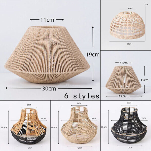 Lamp Shade Light Cover Chandelier Rope Woven Ceiling Weaving Pendant Fixture - Image 3