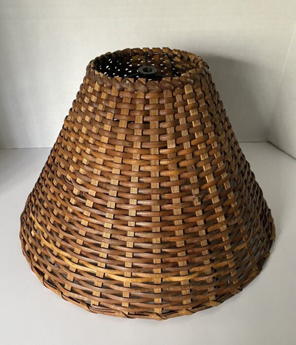 Lamp Shade Rattan 8.5” Tall 15.25” Bottom Diameter READ