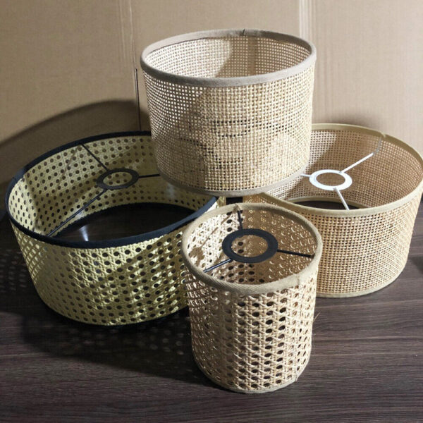 Lamp Shade Rattan Weaving Craft Light Cover Hanging Decor Dustproof Light Shades