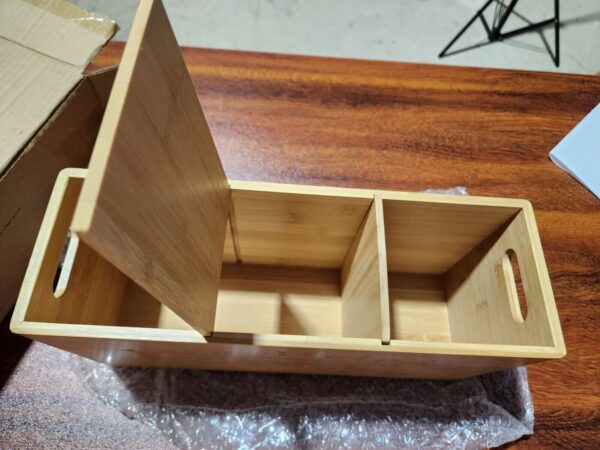 Large Bamboo 3 slot Utensil Holder - Image 3