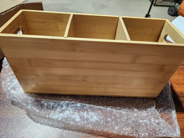 Large Bamboo 3 slot Utensil Holder - Image 4