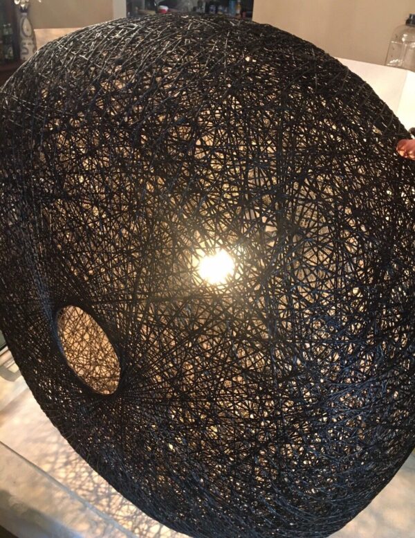 Large Black Rattan Pendant Lights Shade Great For Bar Coffee Shop Restaurant - Image 2